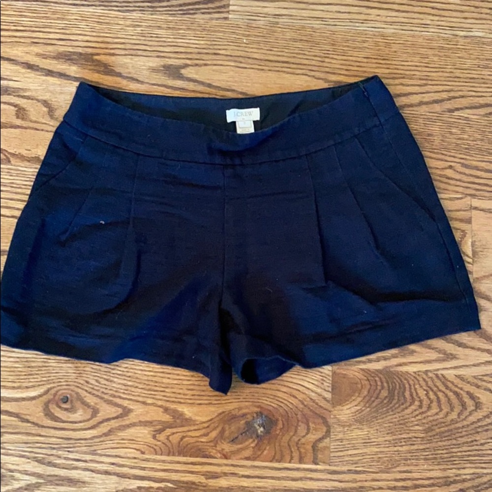 Black cotton/Lin shorts ++ JCrew
